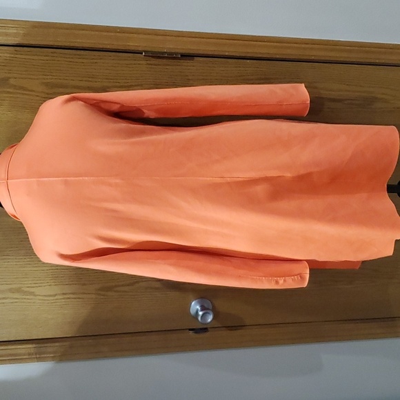 Carolina Belle Montreal NWT open front long line pocketed cardigan top orange - Picture 6 of 8